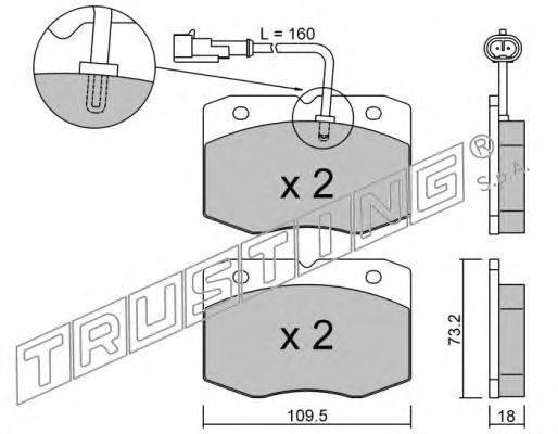 Комплект тормозных колодок, дисковый тормоз TRUSTING 1411