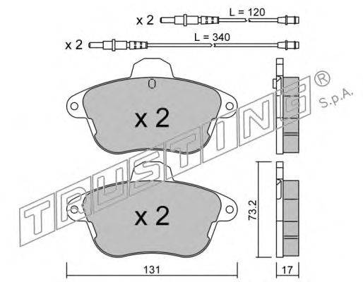Комплект тормозных колодок, дисковый тормоз BENDIX 571741S