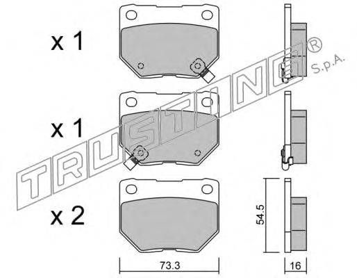 Комплект тормозных колодок, дисковый тормоз SUBARU 26696FA000