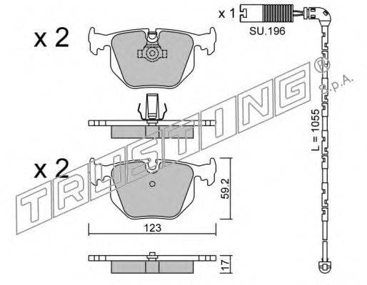 Комплект тормозных колодок, дисковый тормоз TRUSTING 576.4W