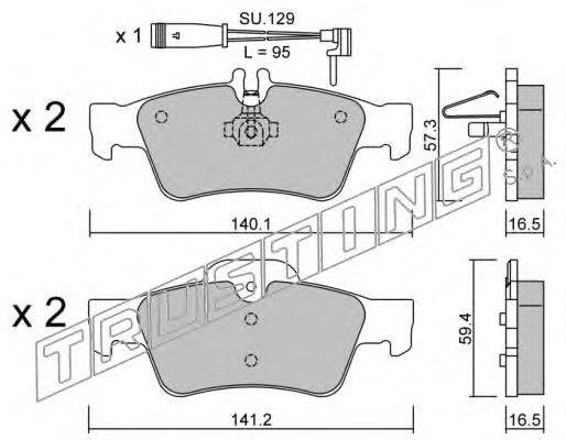 Комплект тормозных колодок, дисковый тормоз MERCEDES-BENZ 0034205120