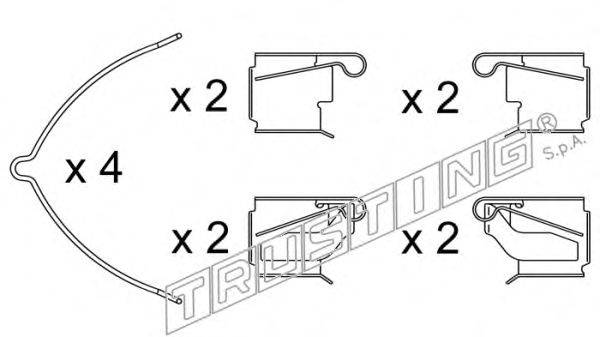Комплектующие, колодки дискового тормоза TRUSTING KIT.063
