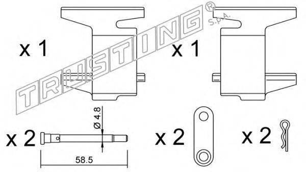 Комплектующие, колодки дискового тормоза TRUSTING KIT.068