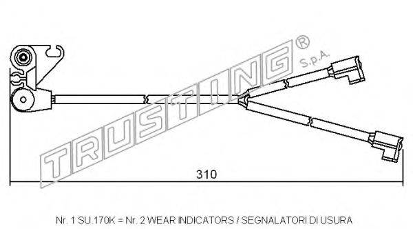 Сигнализатор, износ тормозных колодок TRUSTING SU.170K