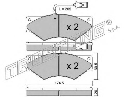 Комплект тормозных колодок, дисковый тормоз TRUSTING 29003