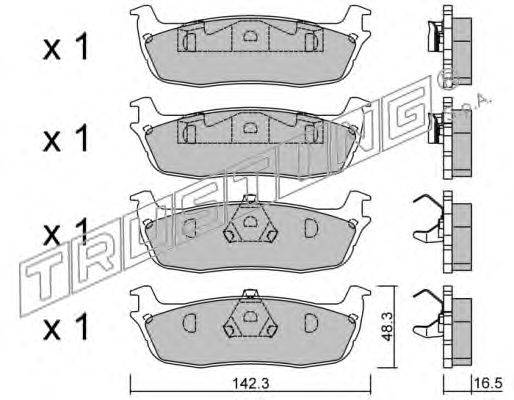 Комплект тормозных колодок, дисковый тормоз TRUSTING 8750
