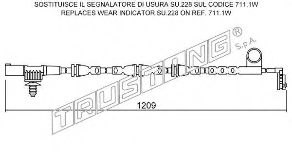 Сигнализатор, износ тормозных колодок TRUSTING SU.256
