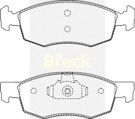 Комплект тормозных колодок, дисковый тормоз BRECK 20907 10 1