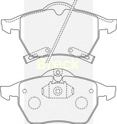 Комплект тормозных колодок, дисковый тормоз BRECK 23116