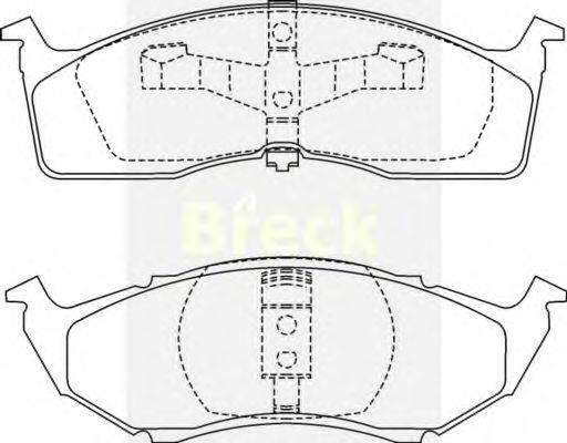 Комплект тормозных колодок, дисковый тормоз BRECK 23043
