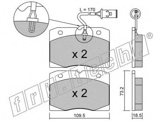 Комплект тормозных колодок, дисковый тормоз fri.tech. 053.2