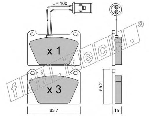 Комплект тормозных колодок, дисковый тормоз fri.tech. 054.0