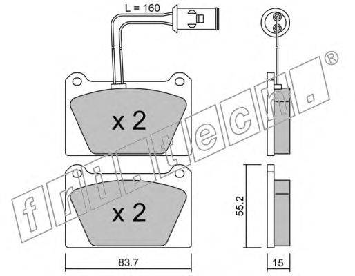 Комплект тормозных колодок, дисковый тормоз fri.tech. 0541