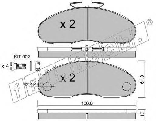 Комплект тормозных колодок, дисковый тормоз fri.tech. 1131