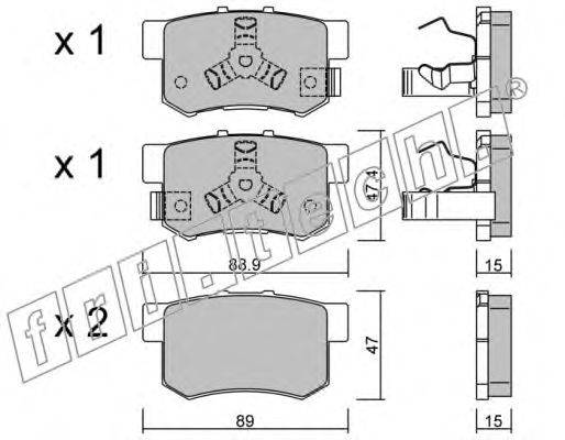 Комплект тормозных колодок, дисковый тормоз fri.tech. 1761