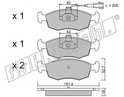 Комплект тормозных колодок, дисковый тормоз fri.tech. 23228