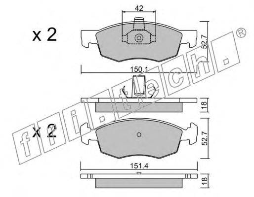Комплект тормозных колодок, дисковый тормоз FIAT 77363496