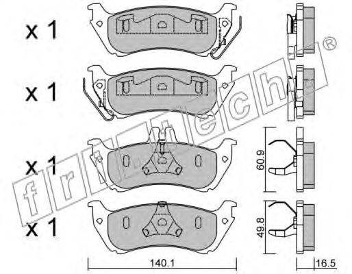 Комплект тормозных колодок, дисковый тормоз MERCEDES-BENZ 1634200520