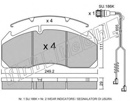 Комплект тормозных колодок, дисковый тормоз fri.tech. 609.0W