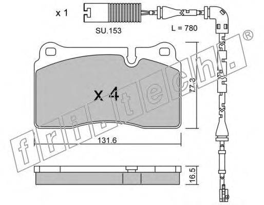 Комплект тормозных колодок, дисковый тормоз fri.tech. 711.0W
