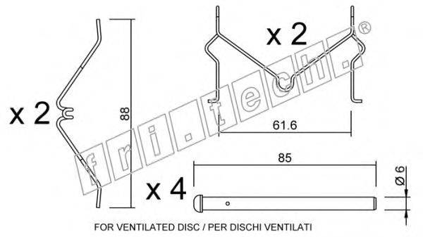 Комплектующие, колодки дискового тормоза fri.tech. KIT.058