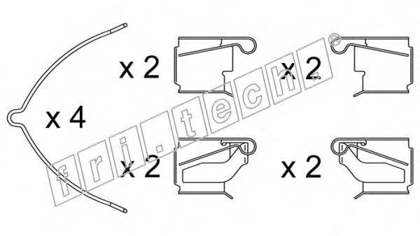 Комплектующие, колодки дискового тормоза fri.tech. KIT.063