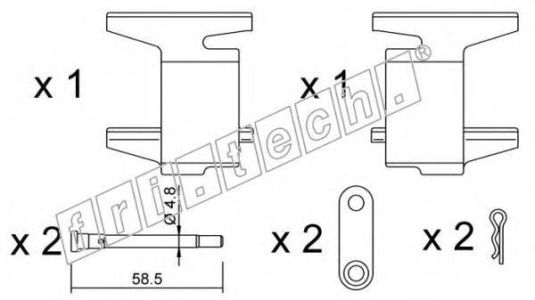 Комплектующие, колодки дискового тормоза fri.tech. KIT.068