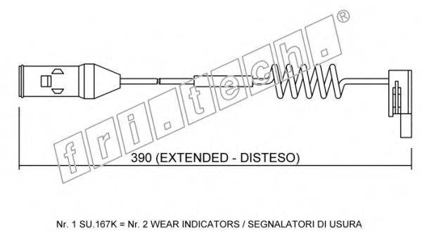Сигнализатор, износ тормозных колодок fri.tech. SU.167K
