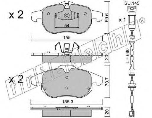 Комплект тормозных колодок, дисковый тормоз fri.tech. 556.4W
