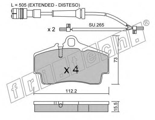 Комплект тормозных колодок, дисковый тормоз fri.tech. 674.1W