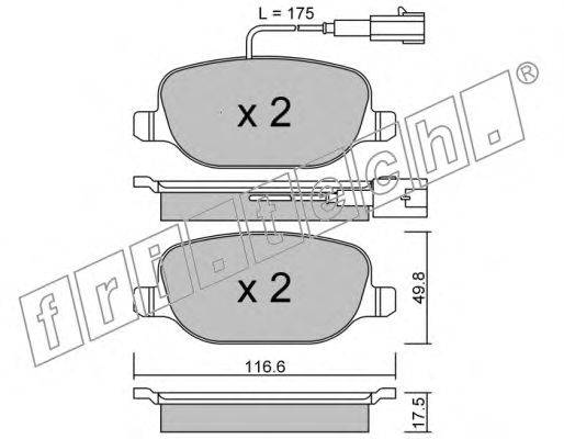 Комплект тормозных колодок, дисковый тормоз fri.tech. 7201