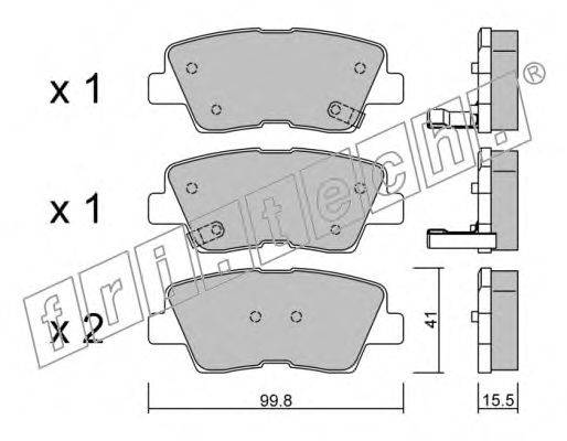 Комплект тормозных колодок, дисковый тормоз fri.tech. 24935