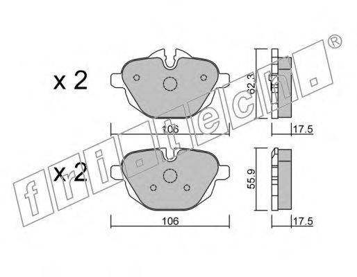 Комплект тормозных колодок, дисковый тормоз fri.tech. 938.0