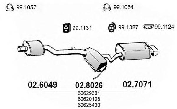 Глушитель выхлопных газов конечный ASSO 02.7071