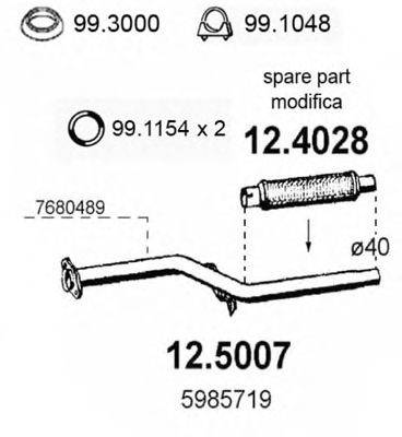 Труба выхлопного газа ASSO 12.5007