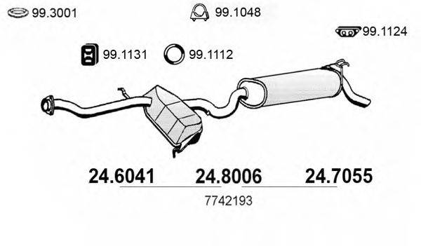 Средний / конечный глушитель ОГ ASSO 248006