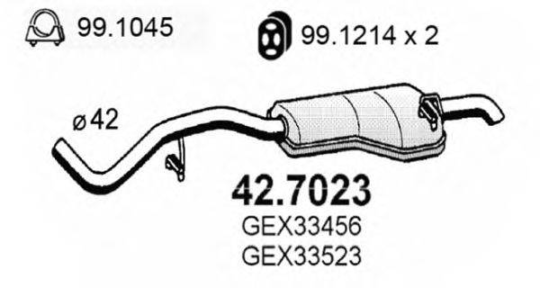 Глушитель выхлопных газов конечный ASSO 42.7023