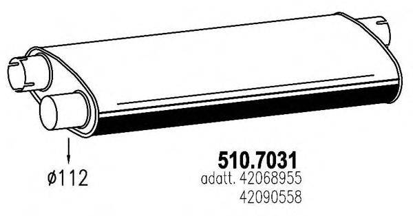 Средний / конечный глушитель ОГ ASSO 510.7031