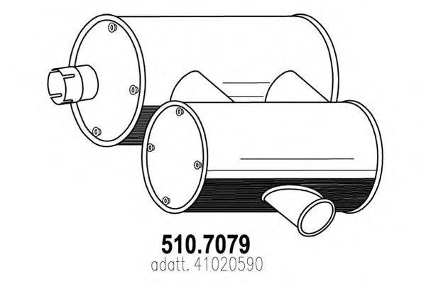 Средний / конечный глушитель ОГ ASSO 510.7079