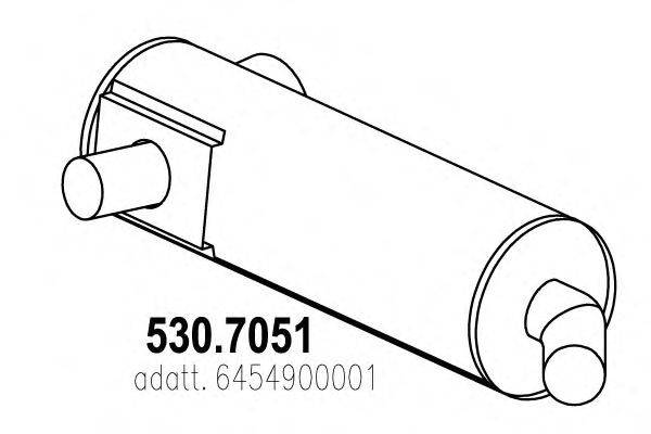 Средний / конечный глушитель ОГ ASSO 530.7051