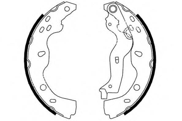 Комплект тормозных колодок; Комплект тормозных колодок, стояночная тормозная система E.T.F. 090652