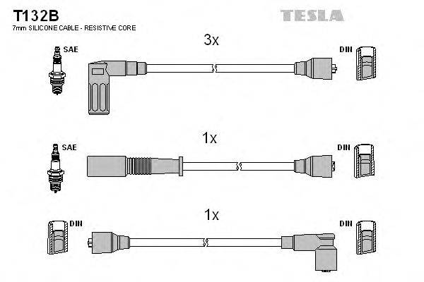 Комплект проводов зажигания TESLA T132B