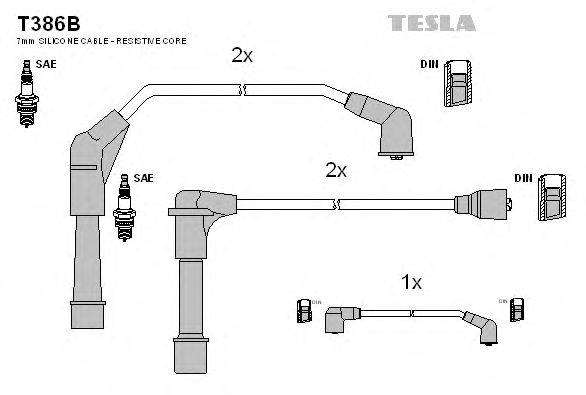 Комплект проводов зажигания TESLA T386B