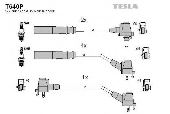 Комплект проводов зажигания TESLA T640P