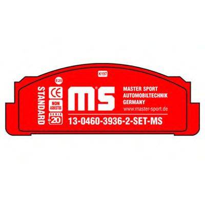 Комплект тормозных колодок, дисковый тормоз MASTER-SPORT 13-0460-3936-2-SET-MS