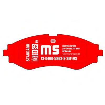 Комплект тормозных колодок, дисковый тормоз MASTER-SPORT 13046058592SETMS