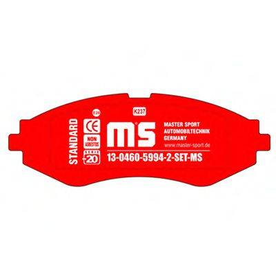 Комплект тормозных колодок, дисковый тормоз MASTER-SPORT 13-0460-5994-2-SET-MS