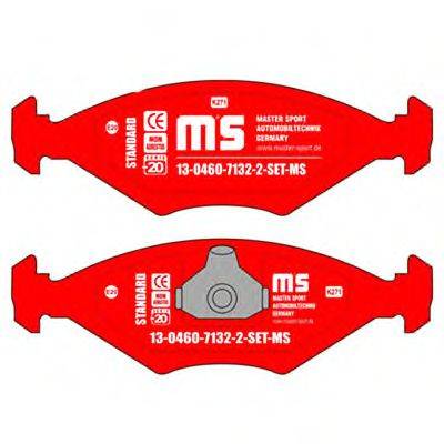 Комплект тормозных колодок, дисковый тормоз MASTER-SPORT 13-0460-7132-2-SET-MS