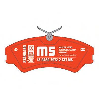 Комплект тормозных колодок, дисковый тормоз MASTER-SPORT 13-0460-2972-2-SET-MS