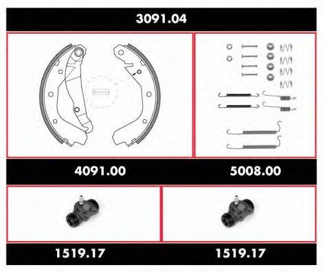 Комплект тормозов, барабанный тормозной механизм WOKING SPK 3091.04